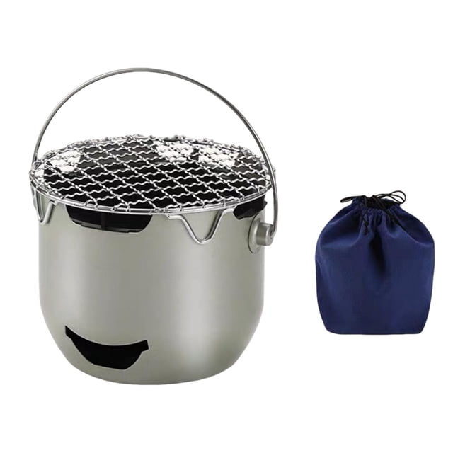 S SERENABLE Réchaud de Camping Facile à Transporter Grille de Poêle pour Réchauffer Chauffage Intérieur Extérieur Vert Olive