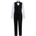 thumbnail image 5 of Boys Suit Set Formal Dress Shirt with BowTie Vest Pants Toddler Boy Tuxedo Suits, 5 of 14