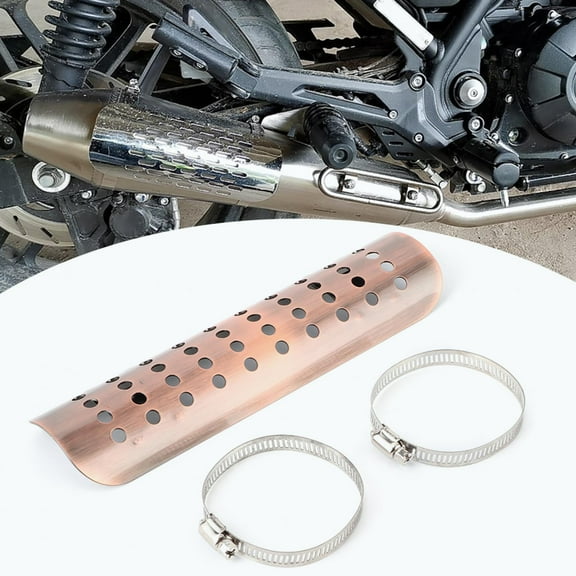 ACOUTO Motorcycle Exhaust Heat Shield, Vintage Motorcycle Exhaust Pipe Heat Shield Universal Anti‑Scalding Protector