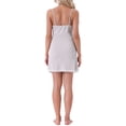 thumbnail image 3 of INSPIRE CHIC Womens Chemise Sleepdress Ribbed Knit Lace Button Down Spaghetti Strap Camisole Lingerie Nightie XL Grey, 3 of 6