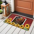 thumbnail image 4 of Chicken Sunflowers Entryway Rug 2'x3'&nbsp; Non Slip Front Door Mats, Country Farm Animal Red Wooden Grain Entrance Rugs Indoor Outdoor Carpet, Washable Floor Mats Small Area Rug for Bedroom Kitchen, 4 of 8