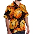 thumbnail image 2 of Basketball Men's Short Sleeve Hawaiian Poplin Shirt, Casual Printed Button Down Summer Beach Shirts - Unisex, 2 of 6