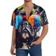 thumbnail image 1 of Fotbe Rainbow Bulldog Sunglasses Camisa Estampada de Manga Corta para Hombre, Casual de Verano, Estilo Playero, Sin Arrugas-Large, 1 of 5