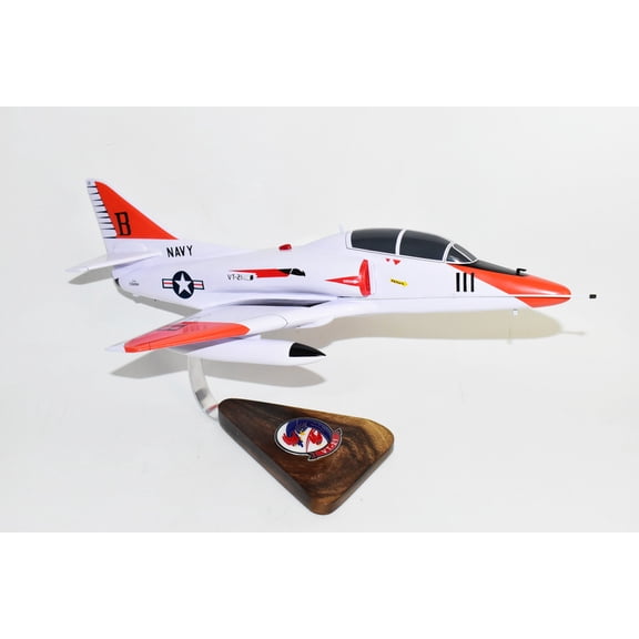 VT-21 Redhawks TA-4J Model, 1/27th Scale, Mahogany