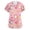 Pink, variant on Women's Scrub Tops Casual V Neck Short Sleeve Pocketed Work Tops