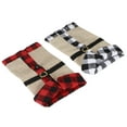thumbnail image 1 of 2 Piece Set Lapel Wine Bottle Cover-New Linen Check Pattern Christmas Party Decorations, 1 of 7