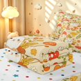thumbnail image 6 of Homewish Cartoon Fungus Plants Zipper Full Size Comforter Sets with Fitted Sheet and 2 Pillowcases,Cute Guinea Pig Animals Zipper Bedding Set,Yellow,Polkadot Reversible,4pcs, 6 of 8