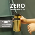 thumbnail image 2 of Elemental Duo-Sip 2 in 1 Travel Coffee Tumbler with 100% Leak Proof Lid & Slim Can Cooler Insulator for 12oz Slim Cans, Triple Walled Stainless Steel for Hard Seltzer & Hot/Cold Drinks - Gold, 2 of 7