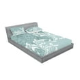 thumbnail image 2 of Ambesonne Vintage Fitted Sheet & Pillow Sham Set, Retro Floral Ivy Swirls, Full, Slate Blue Pale Blue, 2 of 2