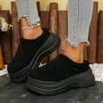 thumbnail image 2 of Dakaela Women's Platform Slippers Suede Fall Winter Mini Boots Fleece Lined Short Ankle Booties Indoor Outdoor Clogs Mules Black 7, 2 of 8