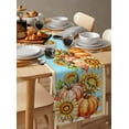 thumbnail image 3 of Orange Yellow Pumpkins Fall Burlap Cotton Table Runner 13x48 Inches Long, Thanksgiving Farmhouse Botanical Retro Farmhouse Table Runners, Outdoor Dining Tablecloths Decor for Baby Shower/Party, 3 of 6