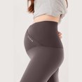 thumbnail image 2 of Soft Maternity Leggings Womens Over The Belly Crossover Yoga Workout Pregnant Stretchy Active Casual Pants (M, Coffee), 2 of 6