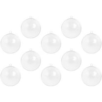 DINHEAROM 10Pcs Clear Plastic Fillable Baubles Round Shaped Hanging Ornaments for Christmas Tree Decoration