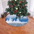 thumbnail image 2 of FMSHPON Winter Snow Landscape Xmas Christmas Tree Skirt Stand Mat for Holiday Party Decoration Indoor Outdoor 48 inches, 2 of 3