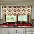 thumbnail image 3 of Yayeee Kitchen Curtains Tier Set of 2 Light Filtering 57"x36" Over Sink Window Panels, Geometric Designs, 3 of 7