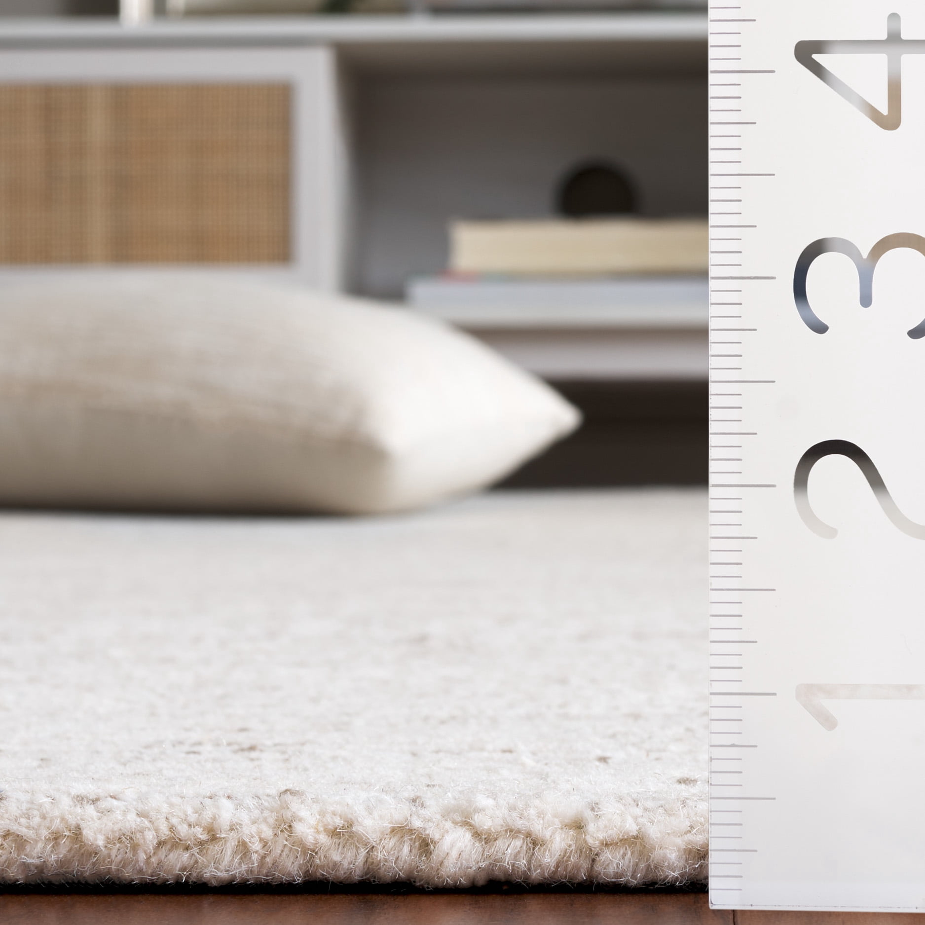 SAFAVIEH Abstract Rumen Solid Color Area Rug, Ivory/Taupe, 4' x 6'
