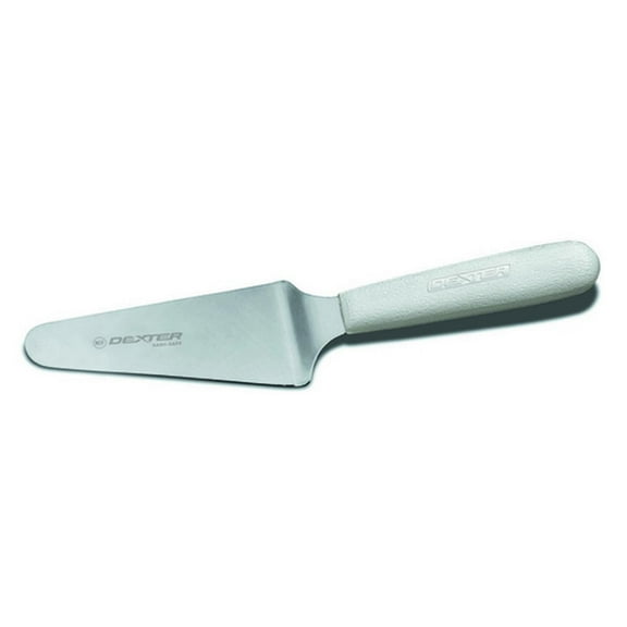 Dexter Russell S174PCP Sani-Safe (19753) Pie Knife, 4-1/2" x 2-1/4", 9"OA, stainless steel, offset blade, textured, polypropylene white handle, Perfect Cutlery Packaging, NSF Certified