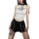thumbnail image 3 of VISgogo Mujeres Goth Tank Tops, Adultos Slim-fit Sin Mangas Calavera Estampado Cuello Redondo Crop Tops con Pasadores de Seguridad VISgogo  moda, 3 of 9