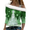 thumbnail image 2 of Qertyioot Women Sweat-shirt d'Hiver d'Impression de Noël Pull-Over de Mode à Col Rond à Manches Longues, 2 of 5