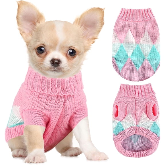 XXS Dog Sweater,Extra Small Knitted Chihuahua Sweater Yorkie Teacup Dachshund,Dog Sweaters for Small Dogs Girl Male Fall Winter Puppy Cat Sweaters(XX-Small)