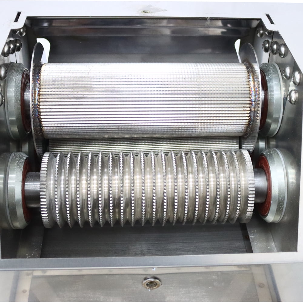 Techtongda Electric Sugar Cane Ginger Press Squeezer Juicer 3 Rolls Stainless Steel Sugarcane Grinder