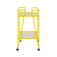 thumbnail image 4 of Linon Mia Metal and Mirrored Mid Century 2 Level Rolling Bar Cart in Yellow, 4 of 14