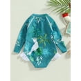 thumbnail image 4 of Bagilaanoe 1-6T Baby Girl One Piece Swimsuits Kids Zipper Rush Guard Swimshirts Quick Dry Long Sleeve Swim Shirt Toddler Swimwear Bathing Suit Ruffled Beachwear, 4 of 9