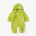thumbnail image 2 of Otqutp 6M-4 Years Baby Boys Girls Long Sleeve Jumpsuit Romper for Babys Clothes Solid Colours Outfit Fall Winter Warm Clothes(Green,6-12 Months), 2 of 4