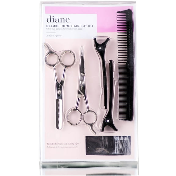 7 - Piece Set #505 , Diane Premium Deluxe Home Hair Cut , Hair Scalp - Pack of 3 w/ SLEEKSHOP Teasing Comb