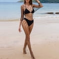 thumbnail image 5 of Sexy Fishnet Bodysuits Lingerie for Women 3/4 Sleeve Naughty Hollow See Through Stockings Mesh Erotic Nightwear, 5 of 5