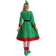 thumbnail image 2 of vastwit Womens Christmas Elf Costume Long Sleeve A-line Dress Santa Helper Outfits Red L, 2 of 7