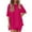 Hot Pink, variant on Bzhegqhd Women's Summer Solid Color Round Neck Five Quarter Sleeved Top shorts Pants Two-piece Set