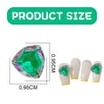 thumbnail image 2 of 9pcs K9 Pink Pack Green Glass Drill pointed Bottom Shaped Nail Drill Nail decoration - 9.5mm, 2 of 5