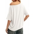 thumbnail image 3 of MOYIKO Womens Off The Shoulder Tops Oversized T-Shirts Short Sleeve Tees Summer Casual Fashion Clothes, 3 of 6