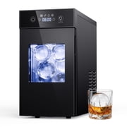 SIMZLIFE Ice Ball Maker Countertop, 2.4" Large Sphere Ice, 48 Balls/24H, Self-Cleaning for Whisky & Home Bar, Black