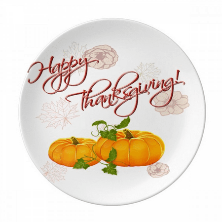 

Pumkin Happy Thanksgiving Day Pattern Plate Decorative Porcelain Salver Tableware Dinner Dish