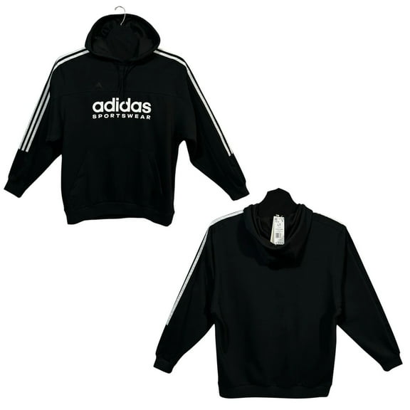 adidas Mens Tiro Hoodie Pullover Athletic Sweatshirt Size Large Tall Black White