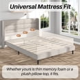 thumbnail image 6 of Frostbloom Full Size Linen Upholstered Platform Bed Frame with Wingback Headboard, No Box Spring Needed, Beige, 6 of 8