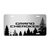 Jeep Grand Cherokee Forrest Sillhouette Graphic Brush Special Aluminum Metal License Plate