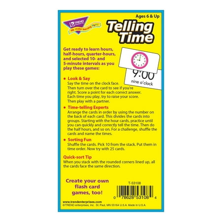 Telling Time Skill Drill Flash Cards
