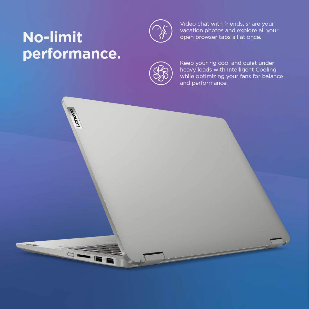Lenovo Ideapad Flex 5i 14" 2-in-1 Touchscreen Laptop, Intel Core i7-1255U, 8GB RAM, 512GB SSD, Windows 11 Home, Cloud Grey, 82R70004US - image 2 of 17