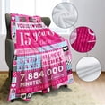 thumbnail image 4 of 12 Year Old Girl Birthday Gifts, Pink Love Rose Elements Happy Birthday Blanket, Sweet 12 Gifts for Girls Daughters Sisters Friends, 50"x60", 4 of 5