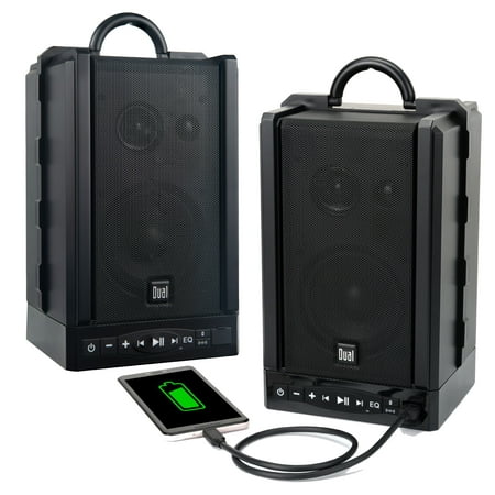 Dual Electronics AMBTS34 Wireless Portable Bluetooth Speakers | TruWireless Stereo | 100ft Wireless Range | Loud & Deep Rich Bass | 12 Hour Playtime | IPX4 | No Wires Needed | Sold in