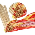 thumbnail image 4 of Unique Bargains Lace Silk Ribbon Fairy Sticks Wands for Wedding Party, Red/Yellow 25 Pack, 4 of 5