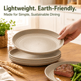 thumbnail image 6 of 10 Inch Wheat Straw Dinner Plates, Set of 8 Unbreakable Plates, Microwave & Dishwasher Safe, Lightweight Modern Tableware, Reusable Dinner Plates for Kitchen Daily Use(Beige), 6 of 8