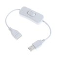 thumbnail image 1 of HLONK ESTONE USB cable New 28cm USB 2.0 A Male to A Female Extension Extender White Cable With Switch ON OFF Cable, 1 of 10