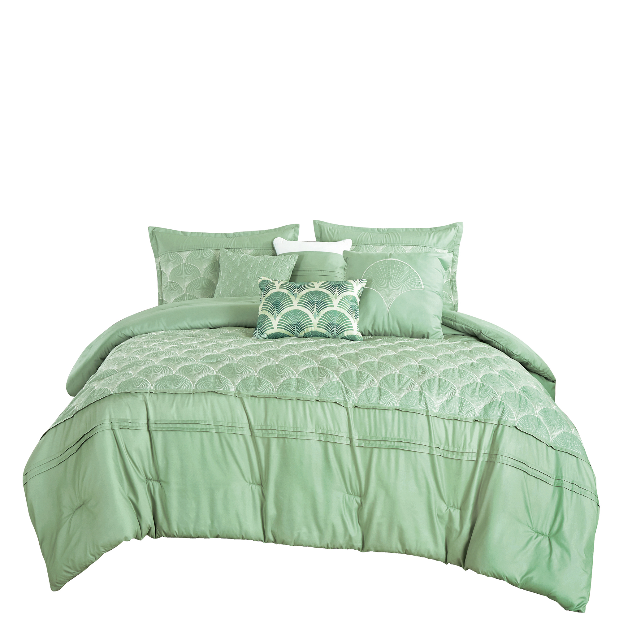EvJK 7-Piece Comforter Set – Plush Polyester, Plush & Cozy, Reversible, Decorative Bedding Set – King