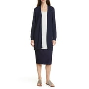 MSRP $328 Women's Eileen Fisher Simple Textured Cardigan Navy Size XS