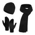 thumbnail image 4 of CSChome Hat Scarf Gloves Set Winter Hat Scarf Set - Unisex Striped Solid Color Thick Warm Elastic Non-Slip Cozy, 4 of 7