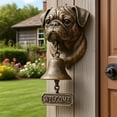 thumbnail image 3 of YZEGDCH Dog Themed Welcome Doorbell Welcome Home Decorations Cast Iron Resin Vintage Decorative Hanging Bell for Entryways,Yard,Garden,Outdoor(Pug) Home, 3 of 7
